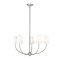 Z-Lite Shannon Chandelier, 5-Light, 32 In.W x 16.5 In.H, Brushed Nickel/white 3040-32BN - alternate 8